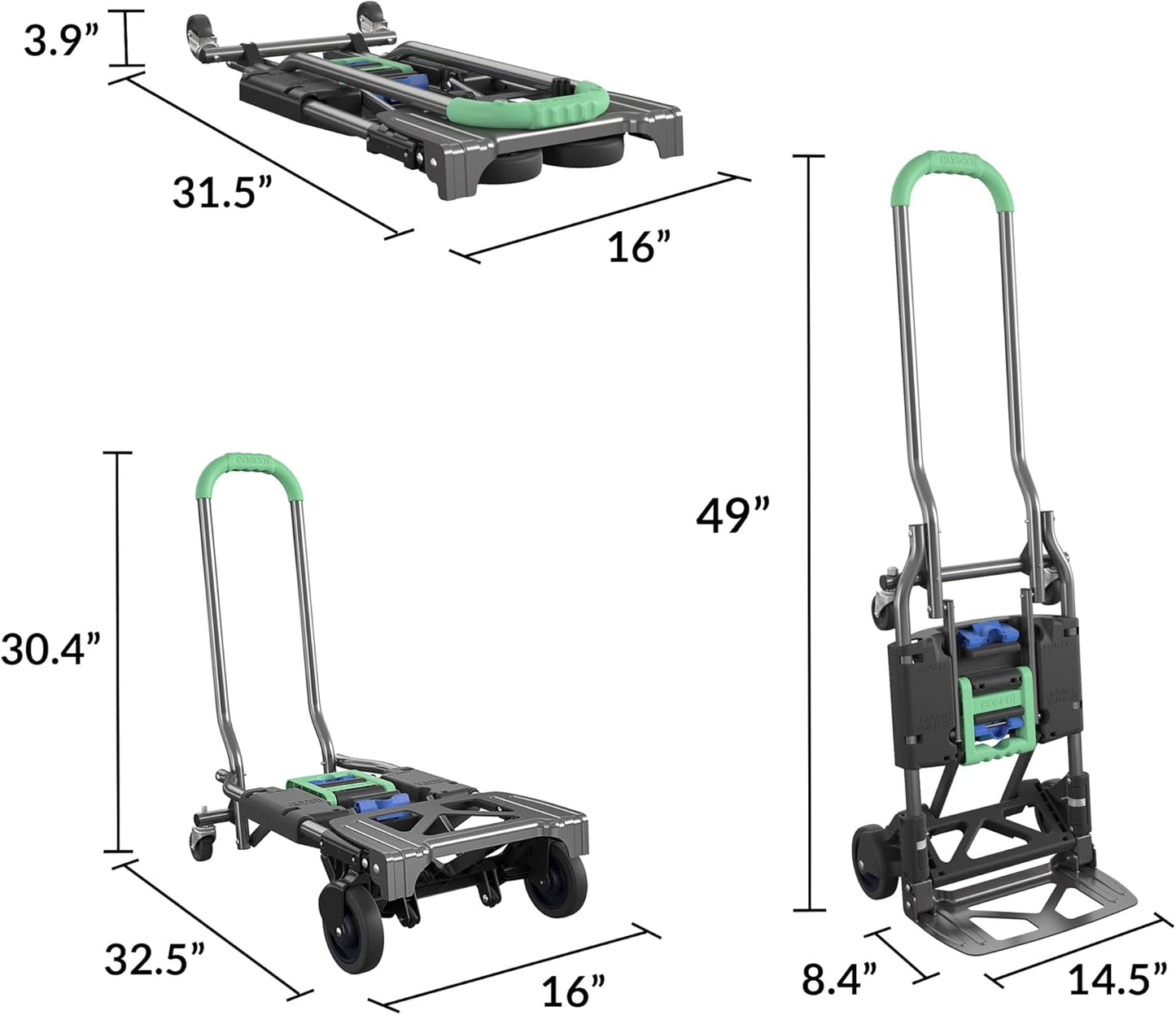 Folding small cart, household moving trailer, portable stall, handcart, luggage cart